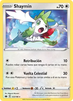 Carta Shaymin de la expansión Reinado Escalofriante, número 123/198