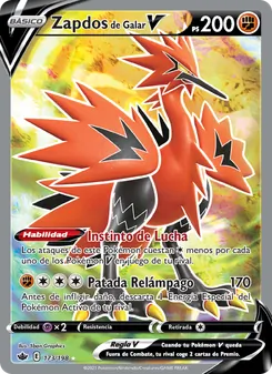 Carta Zapdos de Galar V de la expansión Reinado Escalofriante, número 173/198