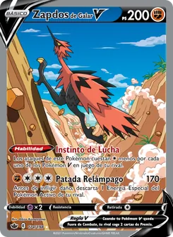 Carta Zapdos de Galar V de la expansión Reinado Escalofriante, número 174/198