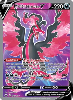 Carta Moltres de Galar V de la expansión Reinado Escalofriante, número 176/198