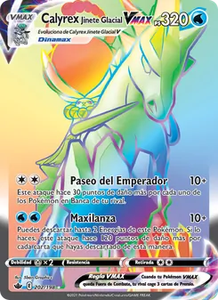 Carta Calyrex Jinete Glacial VMAX de la expansión Reinado Escalofriante, número 202/198