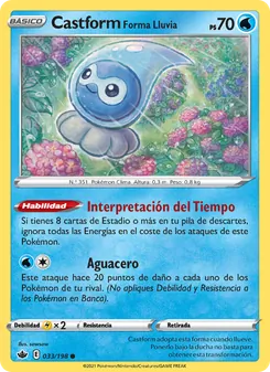 Carta Castform Forma Lluvia de la expansión Reinado Escalofriante, número 33/198