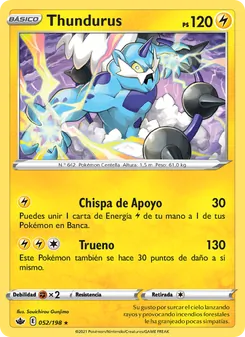 Carta Thundurus de la expansión Reinado Escalofriante, número 52/198