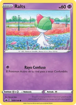 Carta Ralts de la expansión Reinado Escalofriante, número 59/198