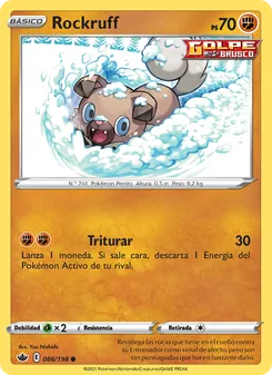 Carta Rockruff de la expansión Reinado Escalofriante, número 86/198