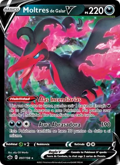 Carta Moltres de Galar V de la expansión Reinado Escalofriante, número 97/198