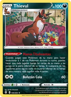 Carta Thievul de la expansión Cielos Evolutivos, número 105/203