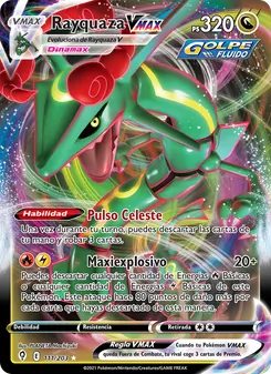 Carta Rayquaza VMAX de la expansión Cielos Evolutivos, número 111/203