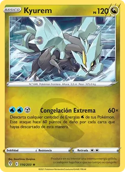 Carta Kyurem de la expansión Cielos Evolutivos, número 116/203