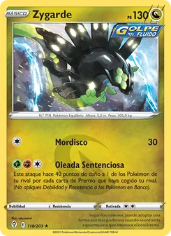 Carta Zygarde de la expansión Cielos Evolutivos, número 118/203