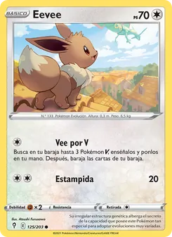 Carta Eevee de la expansión Cielos Evolutivos, número 125/203
