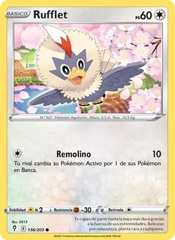 Carta Rufflet de la expansión Cielos Evolutivos, número 136/203