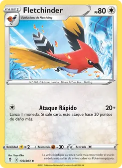 Carta Fletchinder de la expansión Cielos Evolutivos, número 139/203