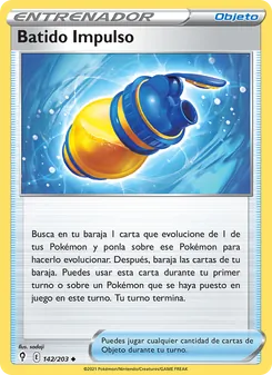 Carta Batido Impulso de la expansión Cielos Evolutivos, número 142/203