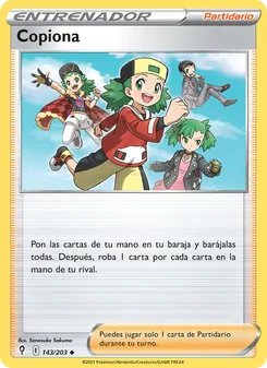 Carta Copiona de la expansión Cielos Evolutivos, número 143/203