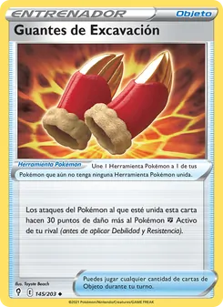 Carta Guantes de Excavación de la expansión Cielos Evolutivos, número 145/203