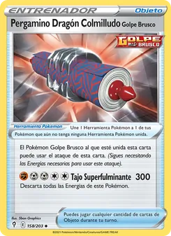 Carta Pergamino Dragón Colmilludo Golpe Brusco de la expansión Cielos Evolutivos, número 158/203