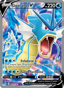 Carta Gyarados V de la expansión Cielos Evolutivos, número 171/203