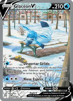 Carta Glaceon V de la expansión Cielos Evolutivos, número 175/203