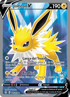 Carta Jolteon V de la expansión Cielos Evolutivos, número 177/203