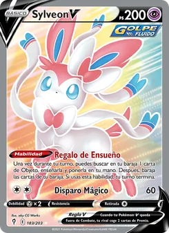 Carta Sylveon V de la expansión Cielos Evolutivos, número 183/203