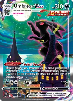 Carta Umbreon VMAX de la expansión Cielos Evolutivos, número 215/203