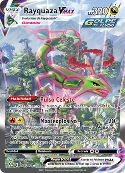 Carta Rayquaza VMAX de la expansión Cielos Evolutivos, número 218/203
