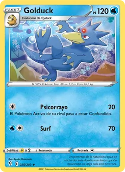 Carta Golduck de la expansión Cielos Evolutivos, número 25/203