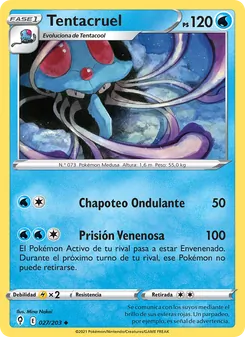 Carta Tentacruel de la expansión Cielos Evolutivos, número 27/203