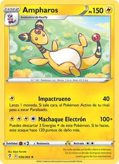Carta Ampharos de la expansión Cielos Evolutivos, número 56/203