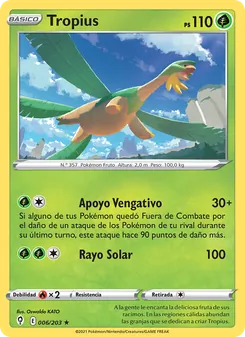 Carta Tropius de la expansión Cielos Evolutivos, número 6/203