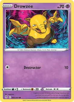 Carta Drowzee de la expansión Cielos Evolutivos, número 61/203