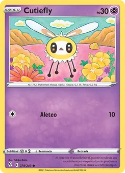 Carta Cutiefly de la expansión Cielos Evolutivos, número 78/203