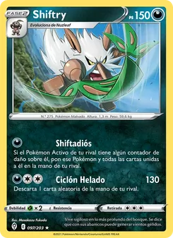 Carta Shiftry de la expansión Cielos Evolutivos, número 97/203