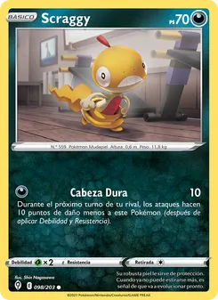 Carta Scraggy de la expansión Cielos Evolutivos, número 98/203