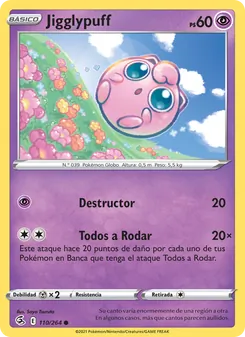 Carta Jigglypuff de la expansión Golpe Fusión, número 110/264