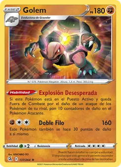 Carta Golem de la expansión Golpe Fusión, número 137/264