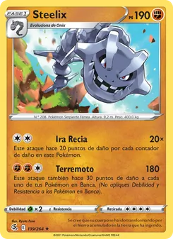 Carta Steelix de la expansión Golpe Fusión, número 139/264