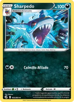 Carta Sharpedo de la expansión Golpe Fusión, número 163/264