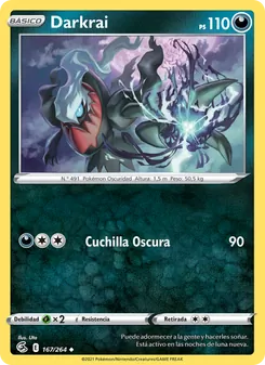 Carta Darkrai de la expansión Golpe Fusión, número 167/264