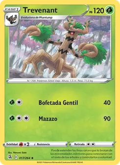 Carta Trevenant de la expansión Golpe Fusión, número 17/264