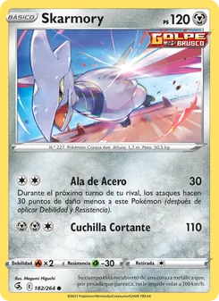 Carta Skarmory de la expansión Golpe Fusión, número 182/264