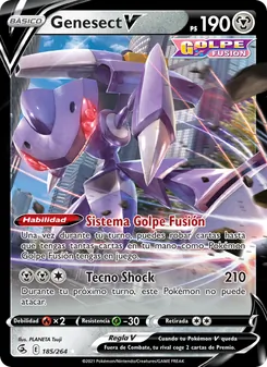 Carta Genesect V de la expansión Golpe Fusión, número 185/264