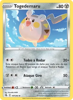 Carta Togedemaru de la expansión Golpe Fusión, número 187/264