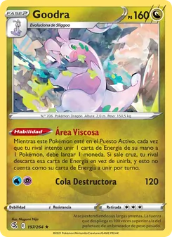 Carta Goodra de la expansión Golpe Fusión, número 197/264