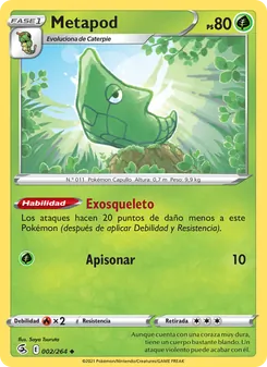 Carta Metapod de la expansión Golpe Fusión, número 2/264