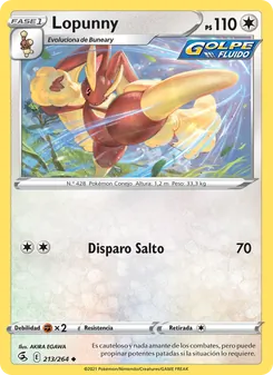 Carta Lopunny de la expansión Golpe Fusión, número 213/264