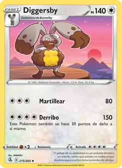 Carta Diggersby de la expansión Golpe Fusión, número 215/264