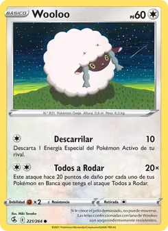 Carta Wooloo de la expansión Golpe Fusión, número 221/264