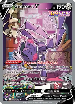 Carta Genesect V de la expansión Golpe Fusión, número 255/264